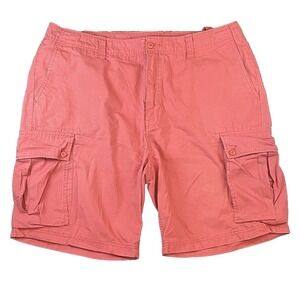Nautica Modern Fit Mens Cargo Shorts Sz 40W Salmon Multi Pocket All Cotton
